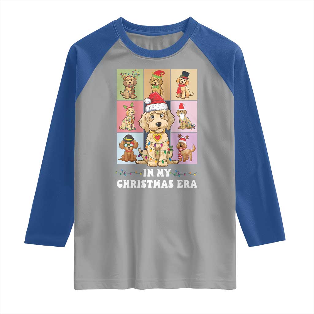 Funny Xmas Dog Raglan Shirt Santa Golden Doodle In My Christmas Era