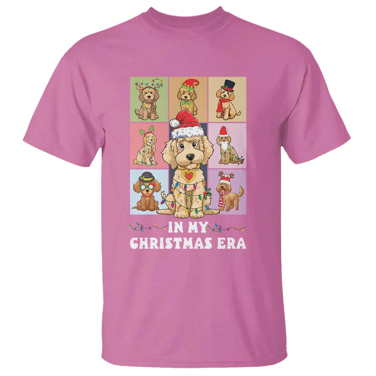 Funny Xmas Dog T Shirt Santa Golden Doodle In My Christmas Era - Wonder Print Shop