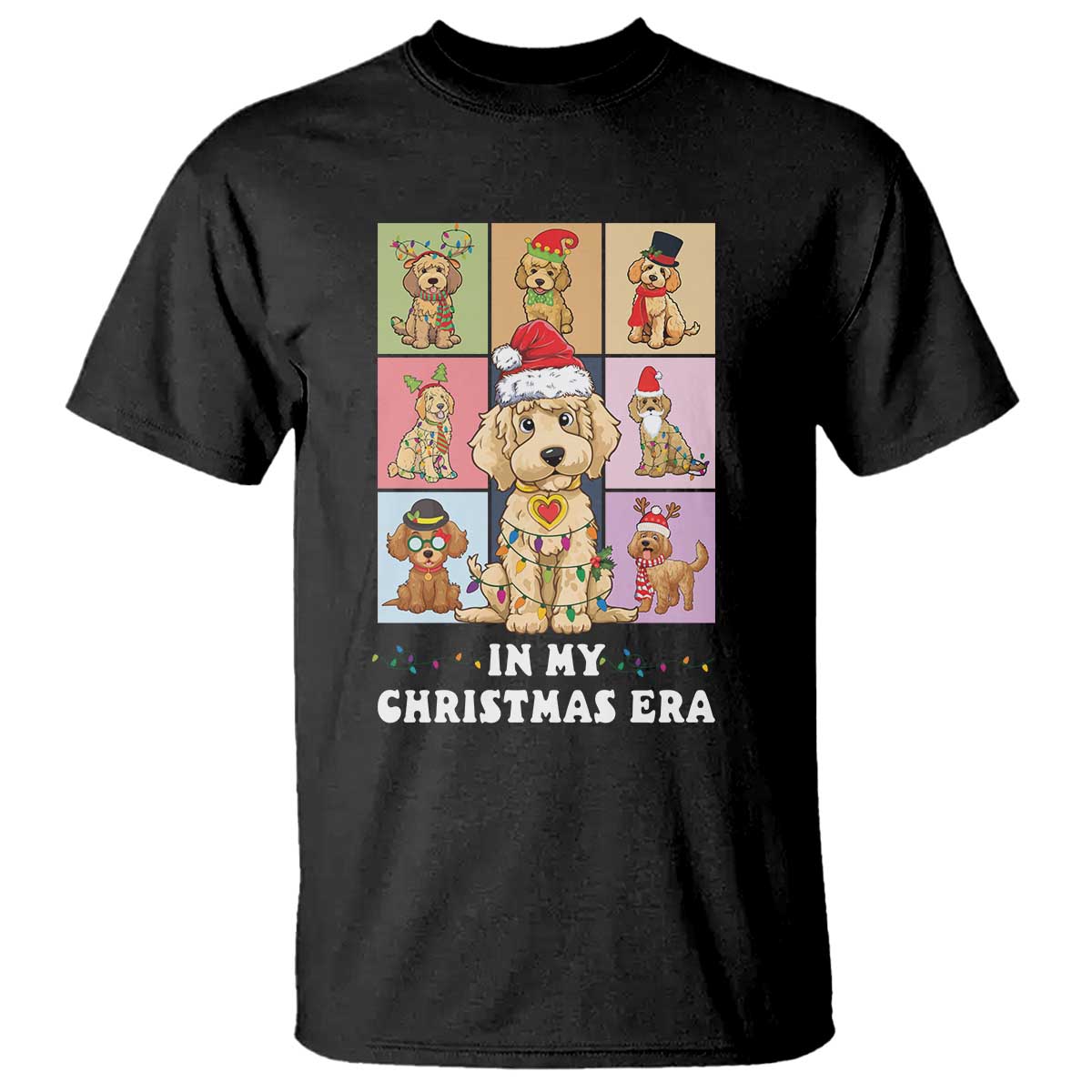 Funny Xmas Dog T Shirt Santa Golden Doodle In My Christmas Era - Wonder Print Shop