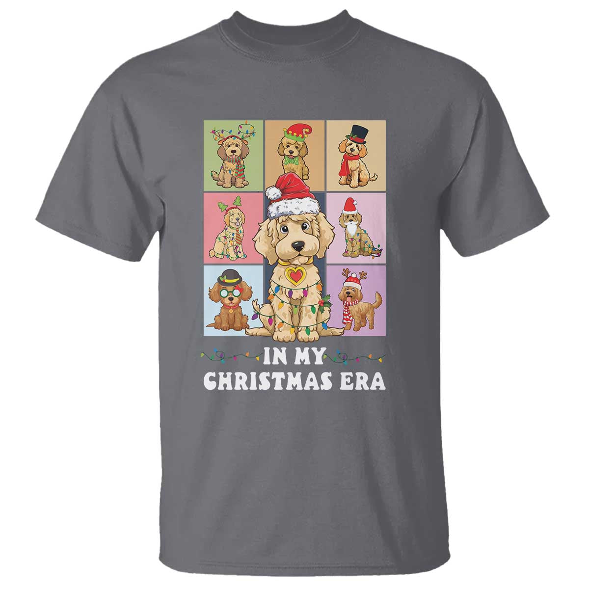 Funny Xmas Dog T Shirt Santa Golden Doodle In My Christmas Era - Wonder Print Shop