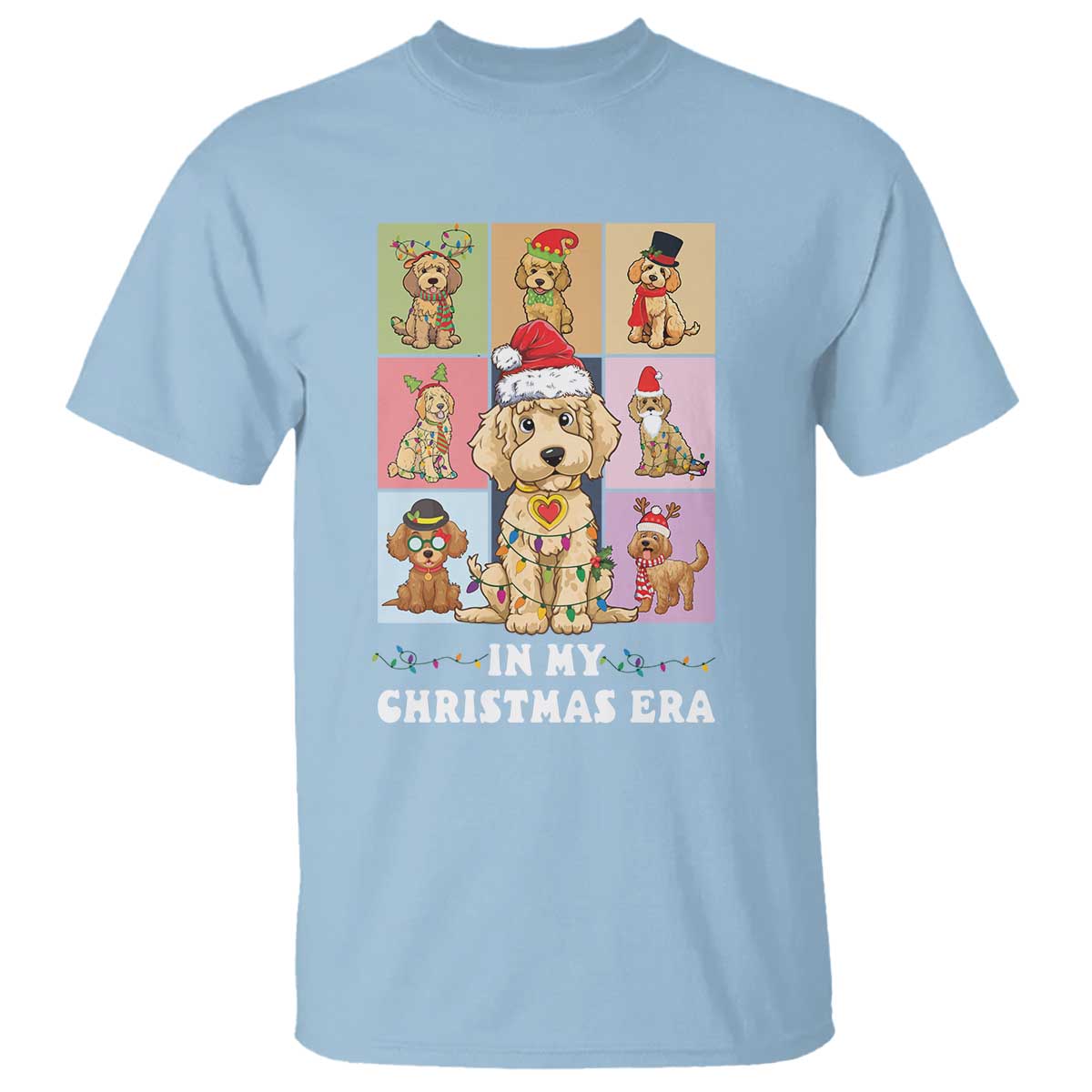 Funny Xmas Dog T Shirt Santa Golden Doodle In My Christmas Era - Wonder Print Shop