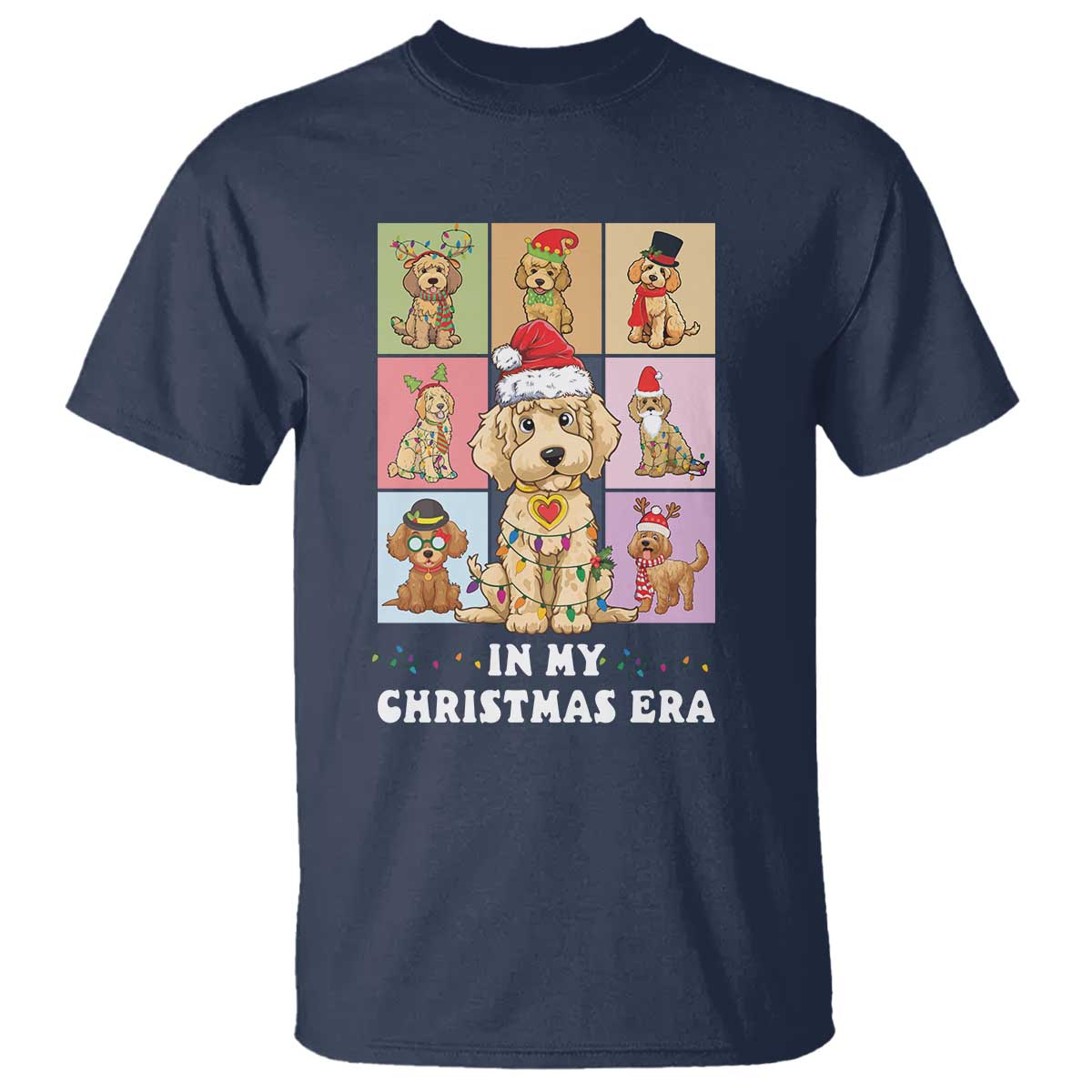 Funny Xmas Dog T Shirt Santa Golden Doodle In My Christmas Era - Wonder Print Shop