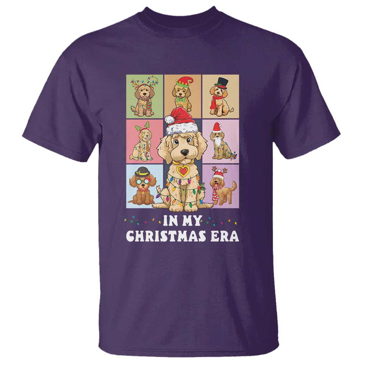 Funny Xmas Dog T Shirt Santa Golden Doodle In My Christmas Era - Wonder Print Shop