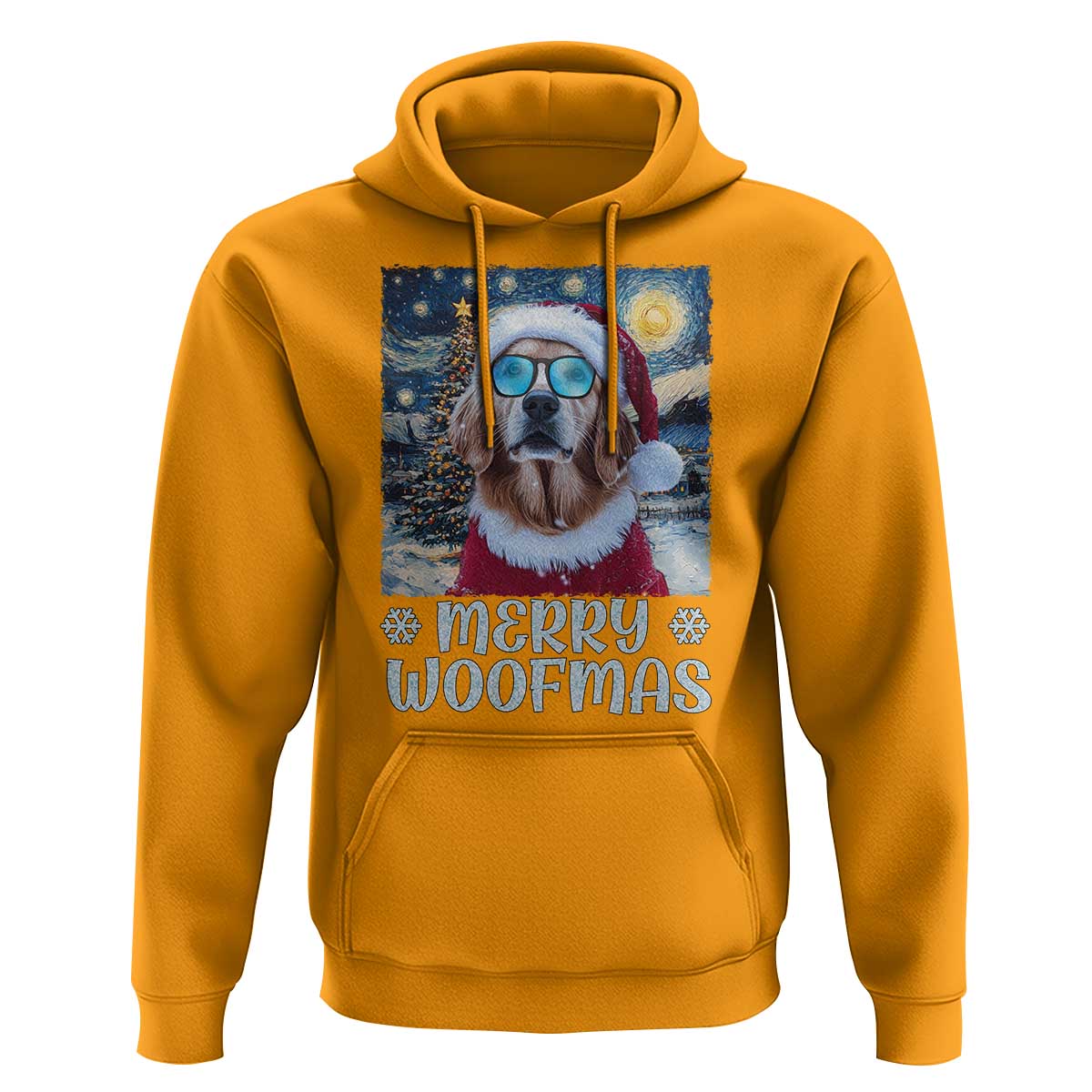 Funny Xmas Golden Retriever Hoodie Merry Woofmas Christmas Starry Night Dog Lover