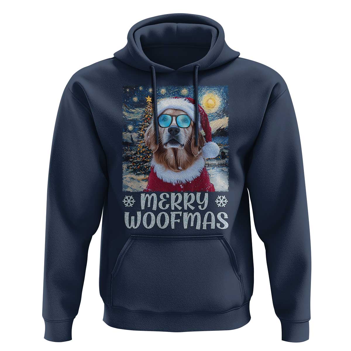Funny Xmas Golden Retriever Hoodie Merry Woofmas Christmas Starry Night Dog Lover