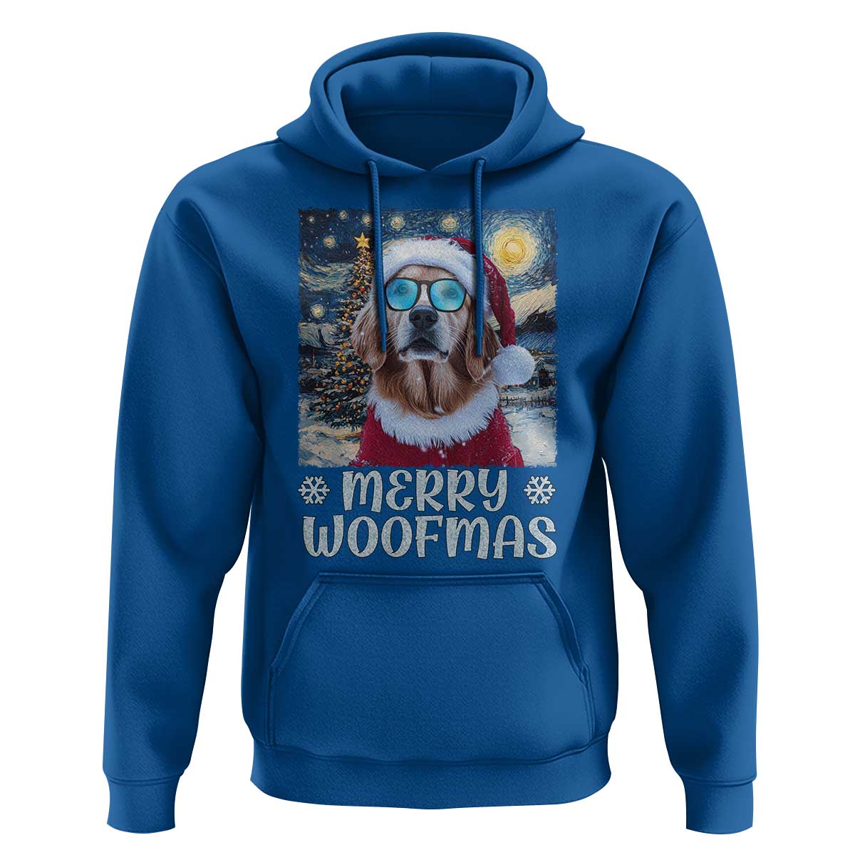 Funny Xmas Golden Retriever Hoodie Merry Woofmas Christmas Starry Night Dog Lover