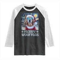 Funny Xmas Golden Retriever Raglan Shirt Merry Woofmas Christmas Starry Night Dog Lover
