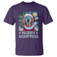Funny Xmas Golden Retriever T Shirt Merry Woofmas Christmas Starry Night Dog Lover - Wonder Print Shop