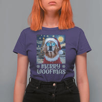 Funny Xmas Golden Retriever T Shirt For Women Merry Woofmas Christmas Starry Night Dog Lover - Wonder Print Shop