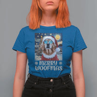 Funny Xmas Golden Retriever T Shirt For Women Merry Woofmas Christmas Starry Night Dog Lover - Wonder Print Shop