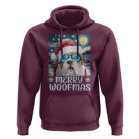 Funny Xmas Bulldog Hoodie Merry Woofmas Christmas Starry Night Dog Lover