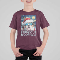 Funny Xmas Bulldog T Shirt For Kid Merry Woofmas Christmas Starry Night Dog Lover - Wonder Print Shop