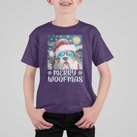 Funny Xmas Bulldog T Shirt For Kid Merry Woofmas Christmas Starry Night Dog Lover - Wonder Print Shop