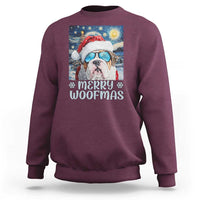 Funny Xmas Bulldog Sweatshirt Merry Woofmas Christmas Starry Night Dog Lover - Wonder Print Shop