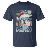 Funny Xmas Bulldog T Shirt Merry Woofmas Christmas Starry Night Dog Lover - Wonder Print Shop