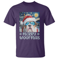 Funny Xmas Bulldog T Shirt Merry Woofmas Christmas Starry Night Dog Lover - Wonder Print Shop