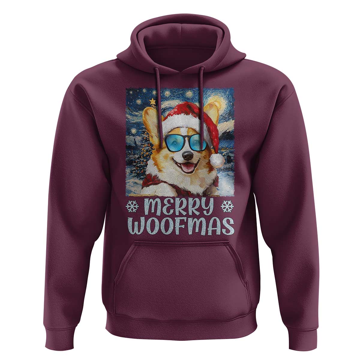 Funny Xmas Corgi Hoodie Merry Woofmas Christmas Starry Night Dog Lover