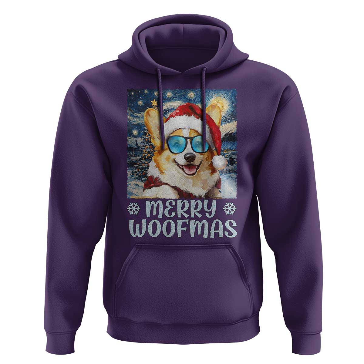 Funny Xmas Corgi Hoodie Merry Woofmas Christmas Starry Night Dog Lover