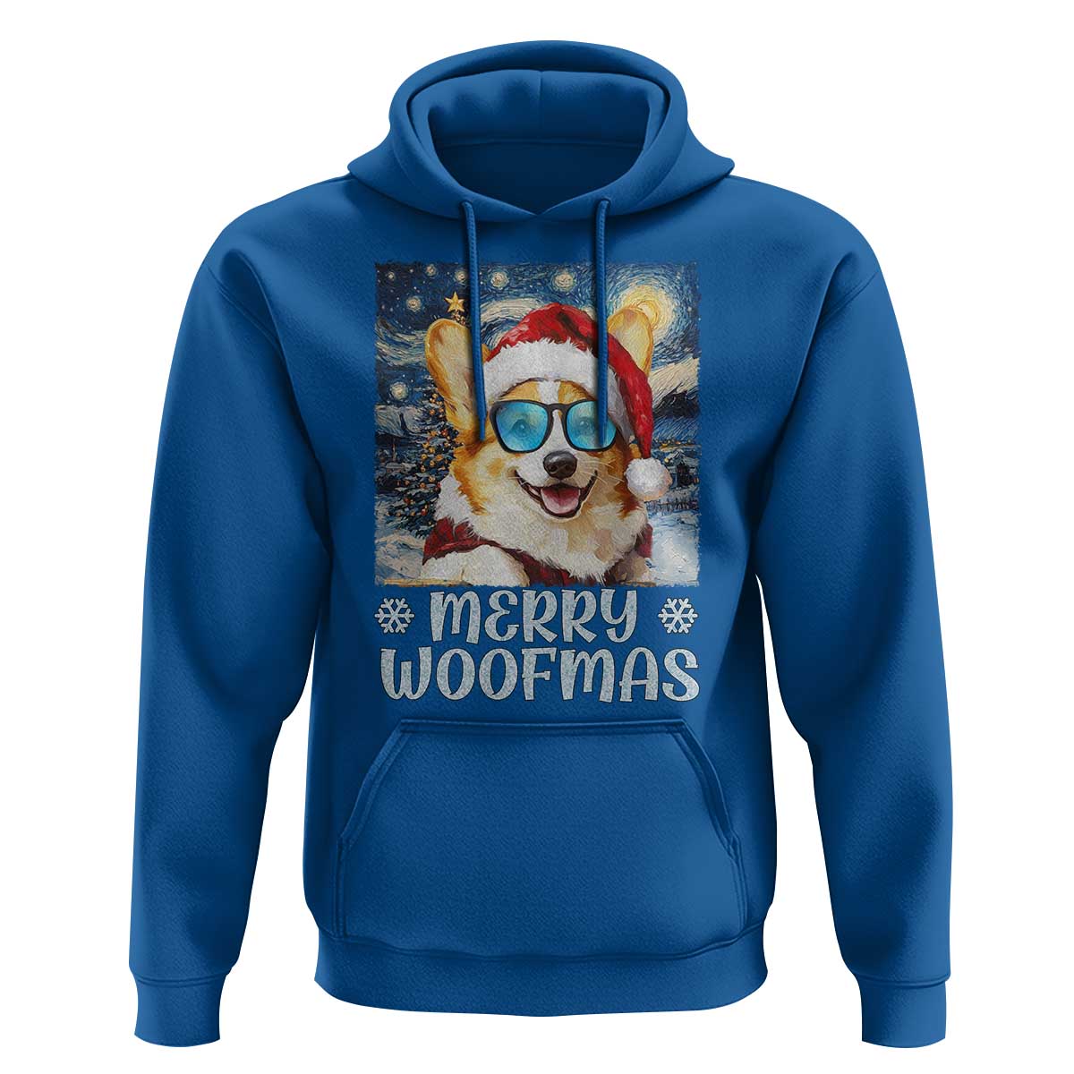 Funny Xmas Corgi Hoodie Merry Woofmas Christmas Starry Night Dog Lover