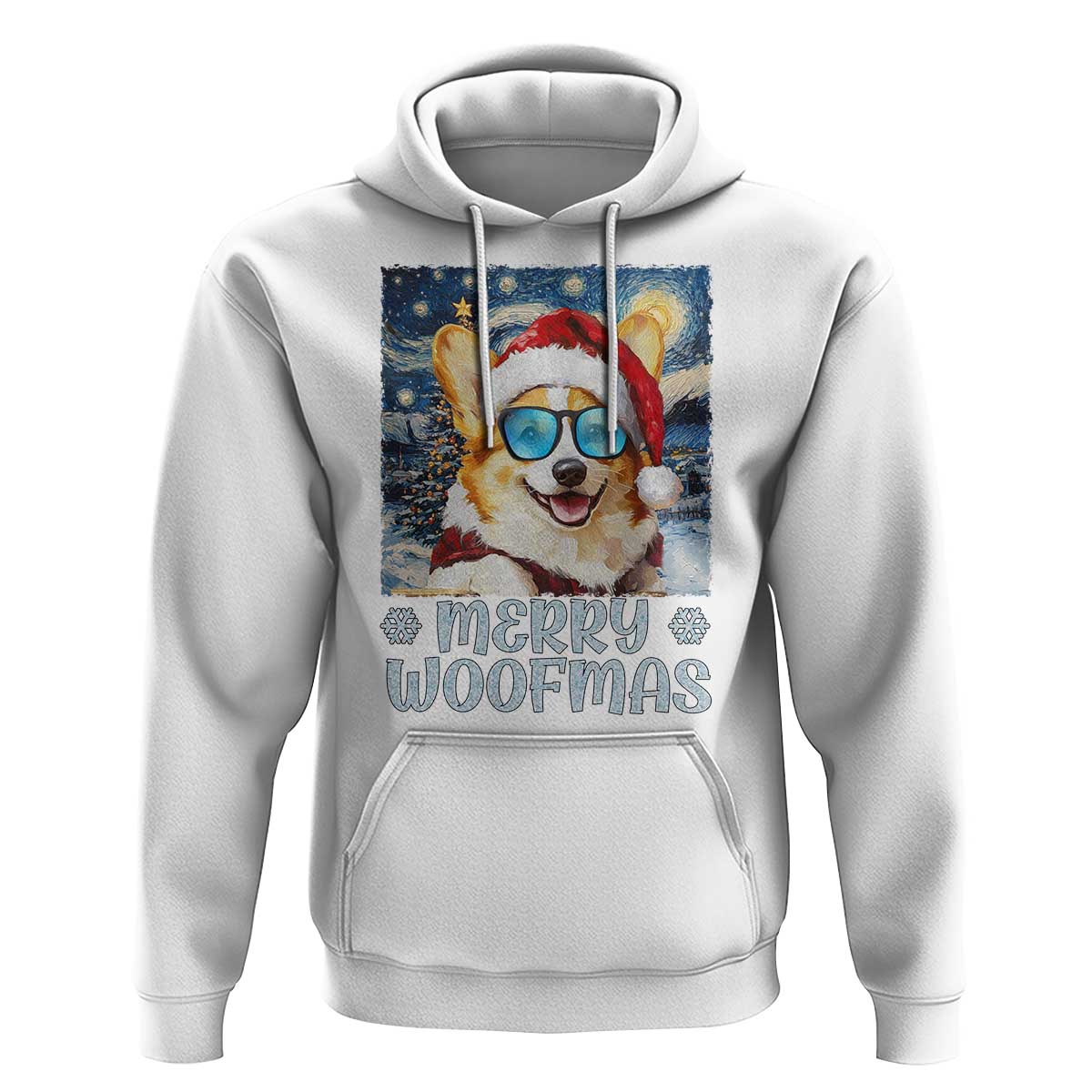 Funny Xmas Corgi Hoodie Merry Woofmas Christmas Starry Night Dog Lover