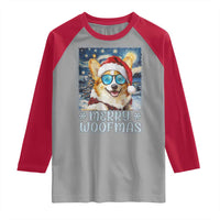 Funny Xmas Corgi Raglan Shirt Merry Woofmas Christmas Starry Night Dog Lover