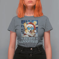 Funny Xmas Corgi T Shirt For Women Merry Woofmas Christmas Starry Night Dog Lover - Wonder Print Shop