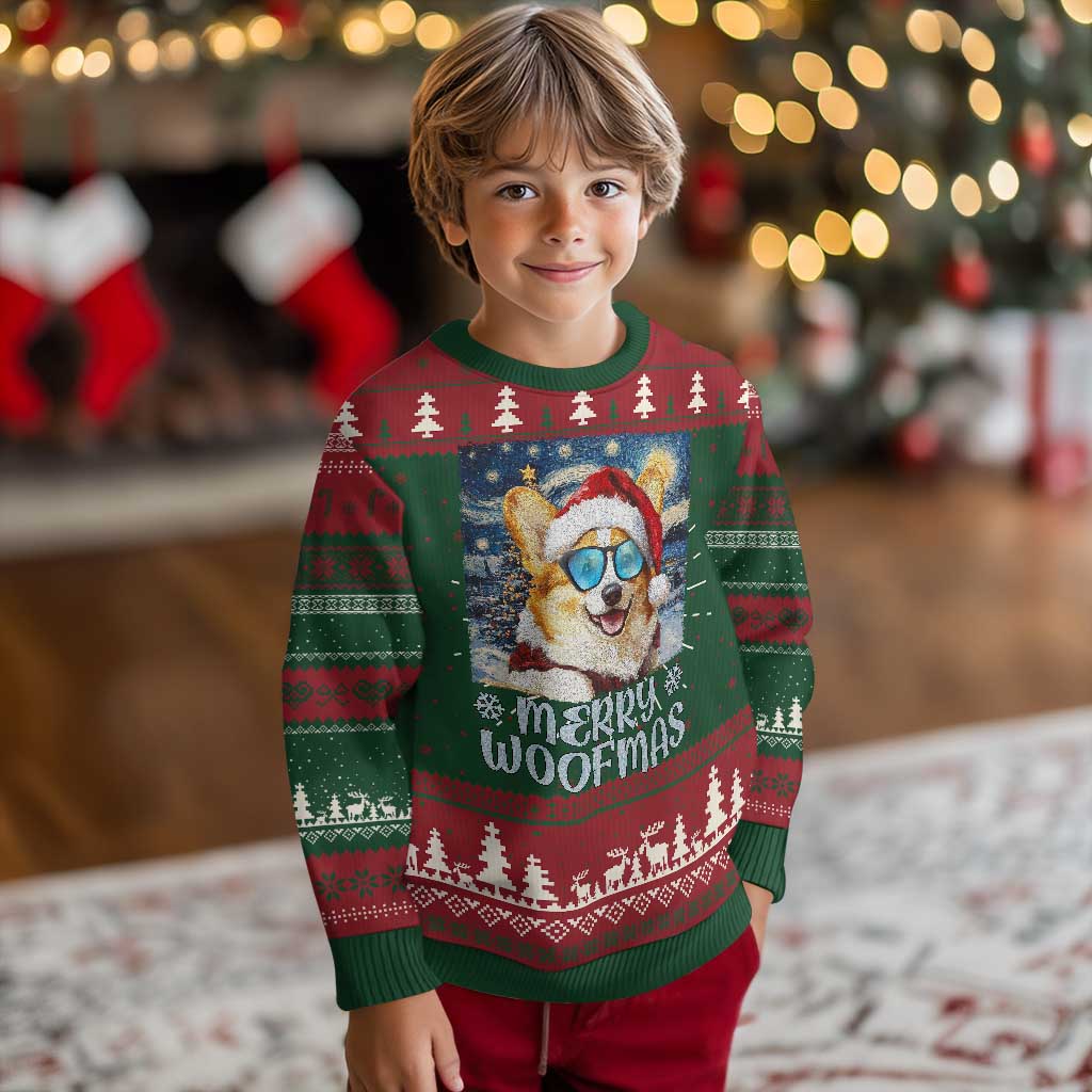 Funny Xmas Corgi Ugly Christmas Sweater Merry Woofmas Christmas Starry Night Dog Lover - Wonder Print Shop