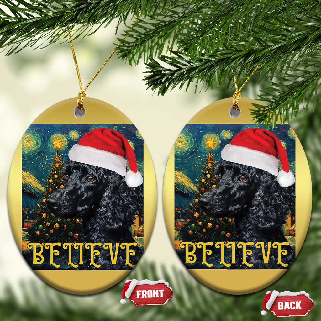 Funny Xmas Poodle Christmas Ornament Believe Christmas Starry Night Dog Lover - Wonder Print Shop