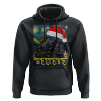 Funny Xmas Poodle Hoodie Believe Christmas Starry Night Dog Lover