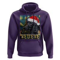 Funny Xmas Poodle Hoodie Believe Christmas Starry Night Dog Lover
