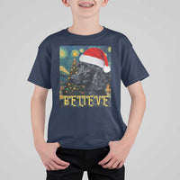 Funny Xmas Poodle T Shirt For Kid Believe Christmas Starry Night Dog Lover - Wonder Print Shop