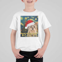 Funny Xmas Yorkshire T Shirt For Kid Believe Christmas Starry Night Dog Lover - Wonder Print Shop