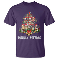 Funny Xmas Pitbull T Shirt Merry Pitmas Christmas Tree Dog Lover - Wonder Print Shop