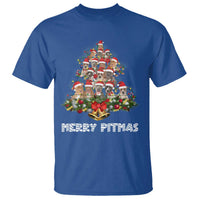 Funny Xmas Pitbull T Shirt Merry Pitmas Christmas Tree Dog Lover - Wonder Print Shop
