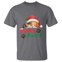 Funny Christmas Santa Paws Dogs And Cats T Shirt - Wonder Print Shop
