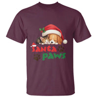 Funny Christmas Santa Paws Dogs And Cats T Shirt - Wonder Print Shop
