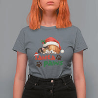 Funny Christmas Santa Paws Dogs And Cats T Shirt For Women - Wonder Print Shop