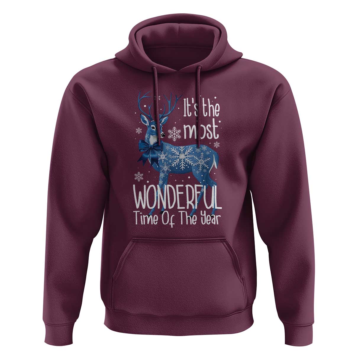 Chrismtas Reindeer Coquette Hoodie It's The Most Wonderful Time Of The Year