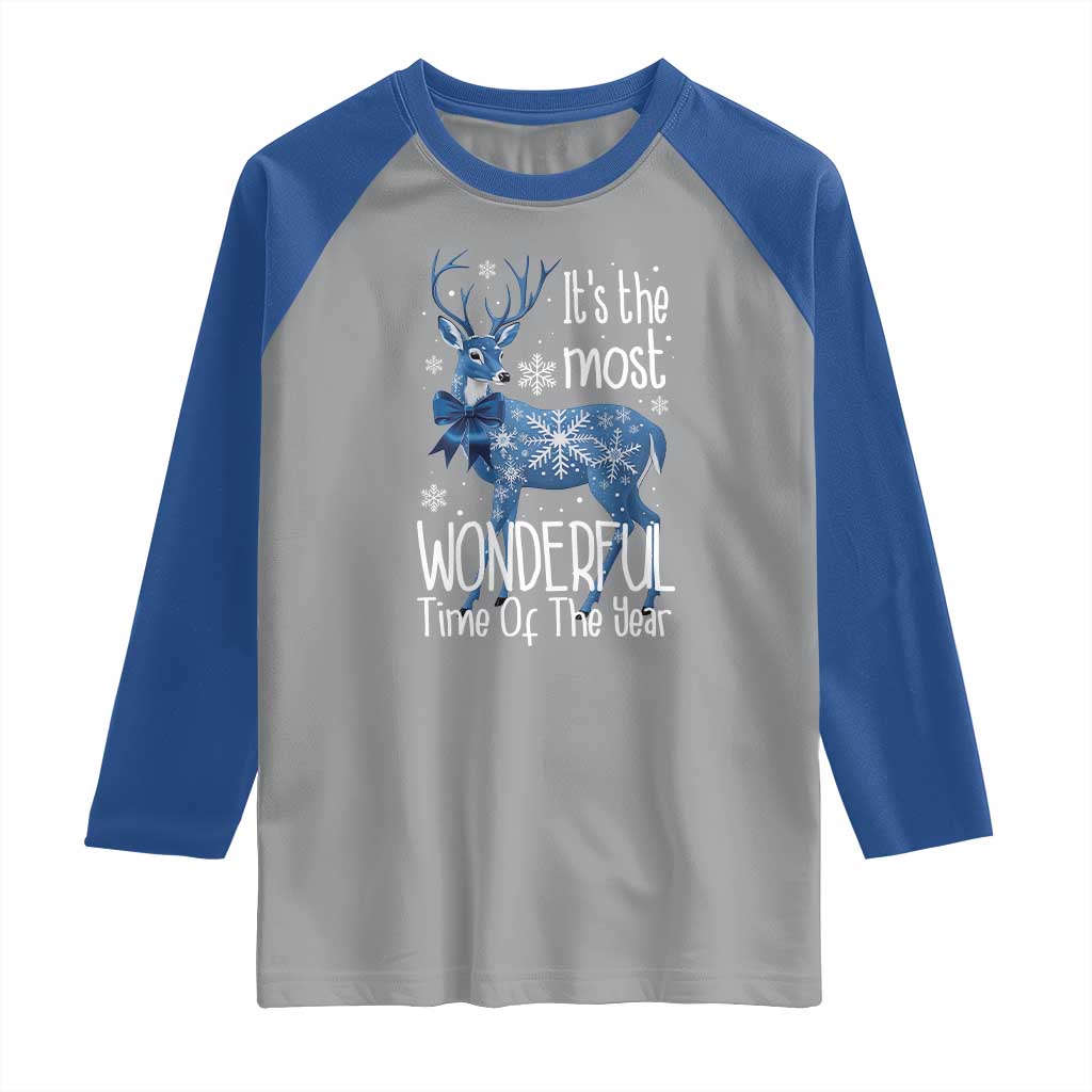 Chrismtas Reindeer Coquette Raglan Shirt It's The Most Wonderful Time Of The Year