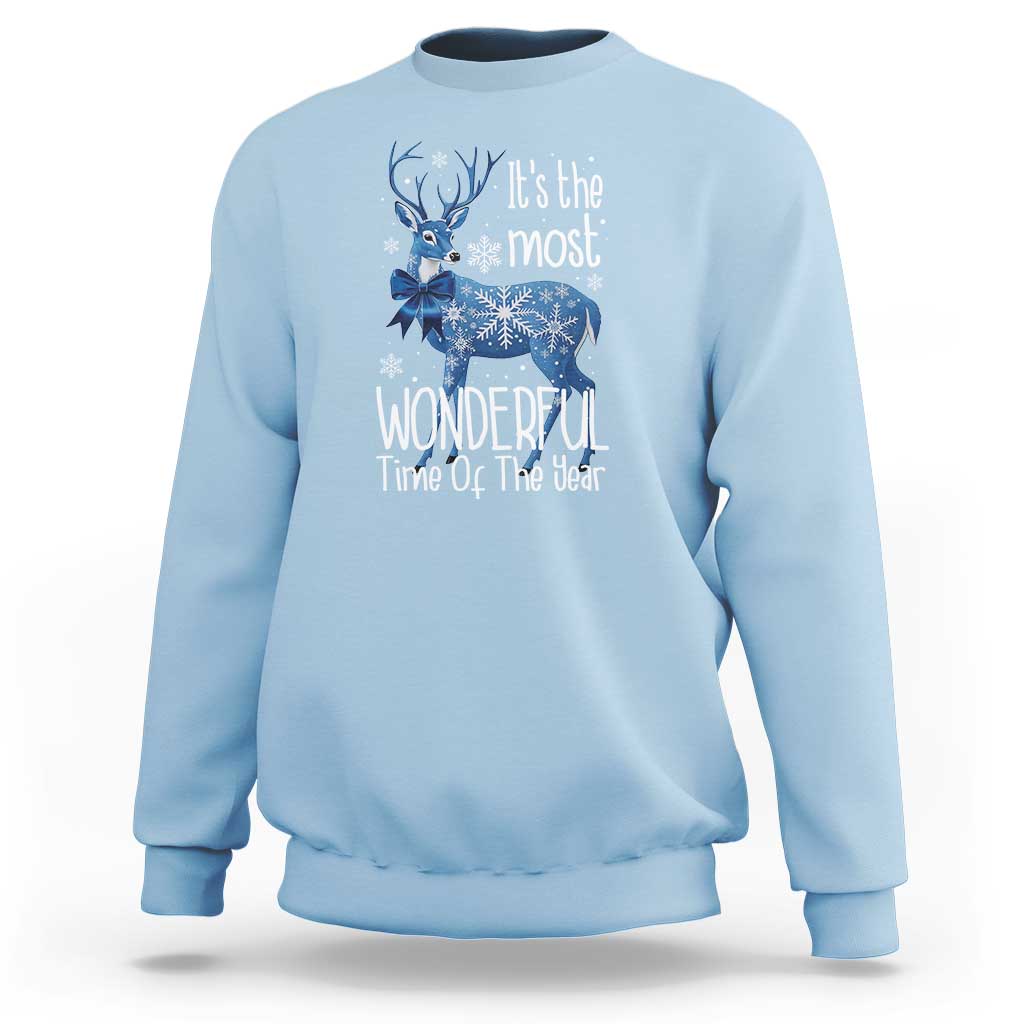 Chrismtas Reindeer Coquette Sweatshirt It's The Most Wonderful Time Of The Year - Wonder Print Shop