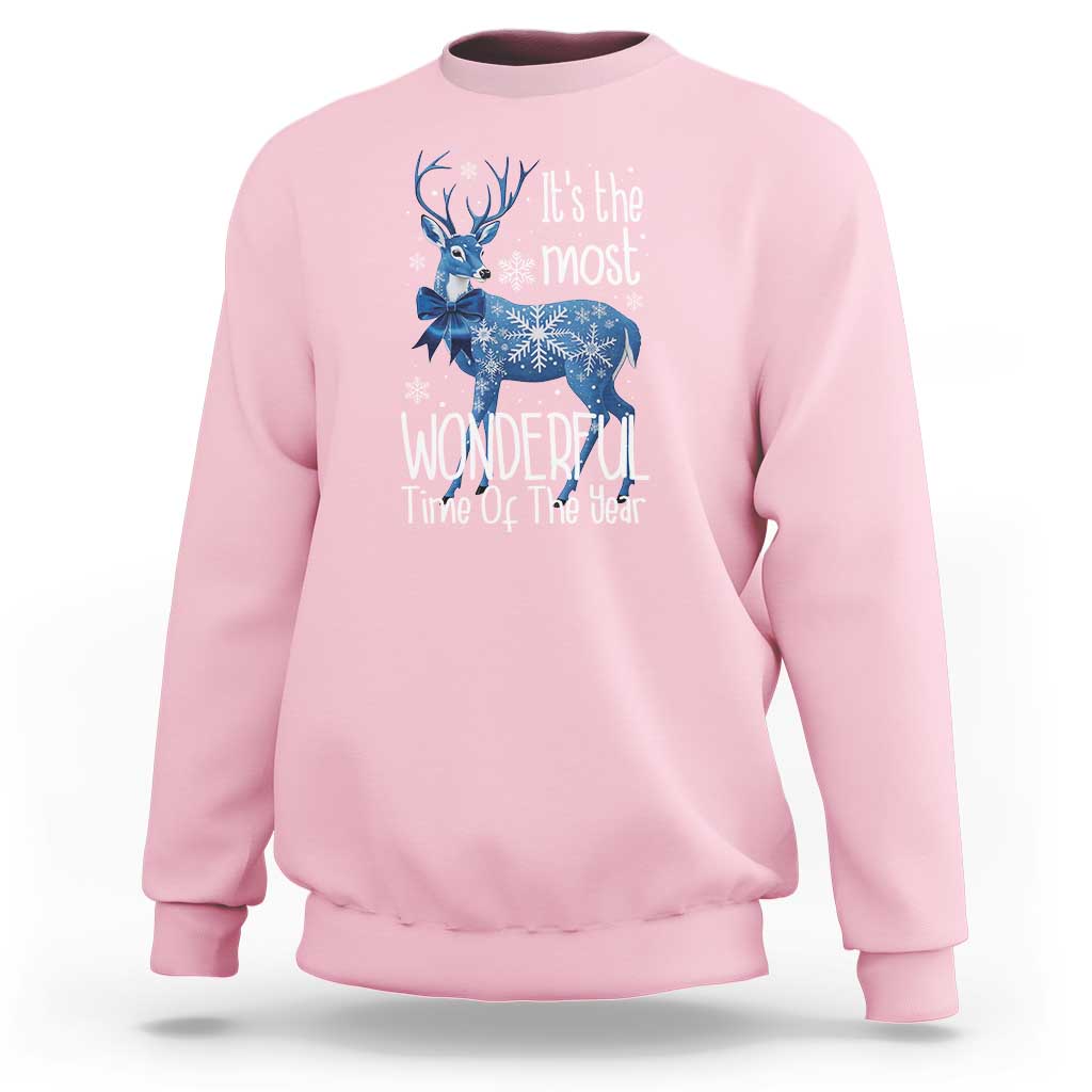 Chrismtas Reindeer Coquette Sweatshirt It's The Most Wonderful Time Of The Year - Wonder Print Shop