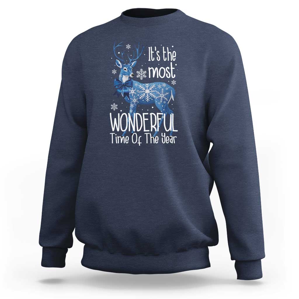 Chrismtas Reindeer Coquette Sweatshirt It's The Most Wonderful Time Of The Year - Wonder Print Shop
