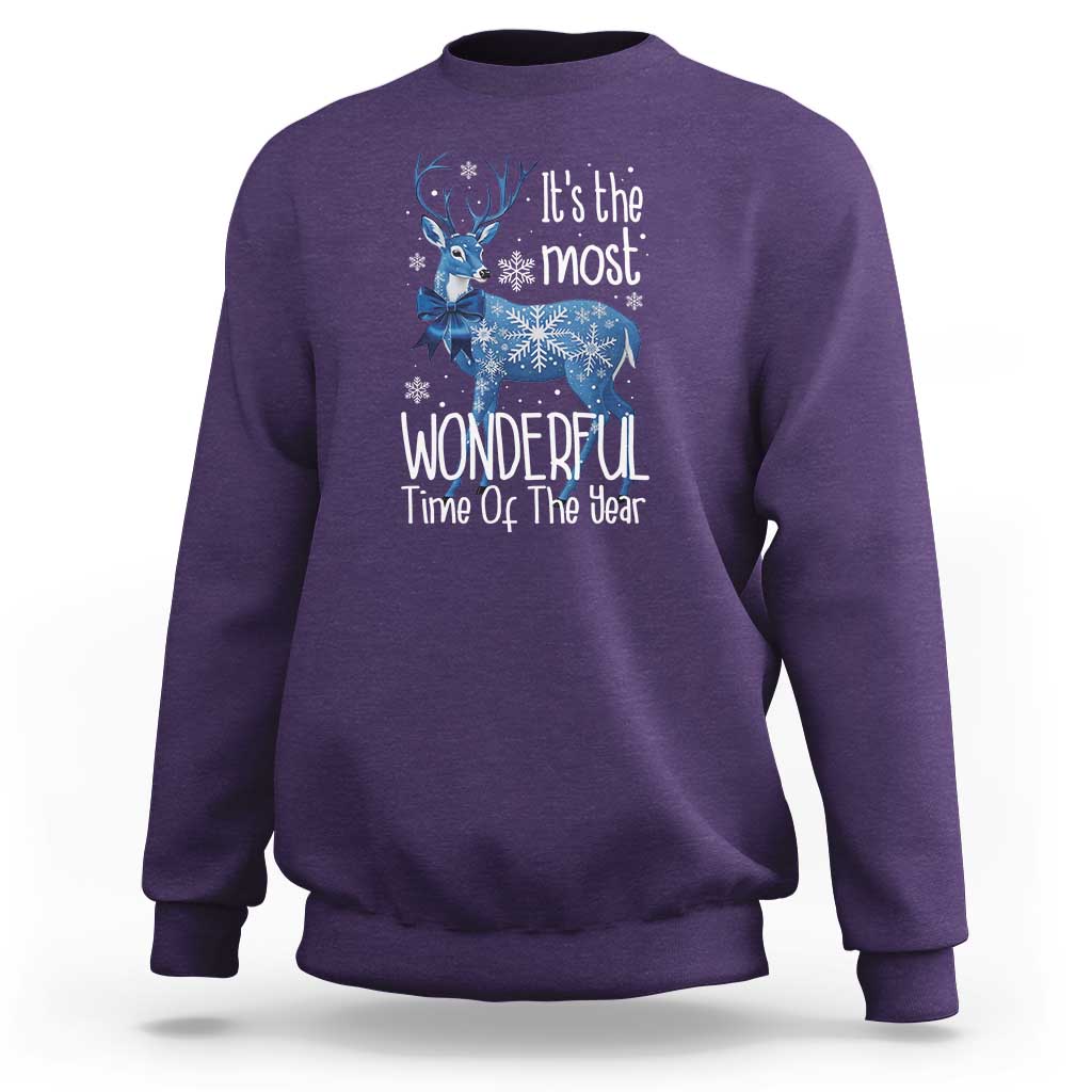 Chrismtas Reindeer Coquette Sweatshirt It's The Most Wonderful Time Of The Year - Wonder Print Shop