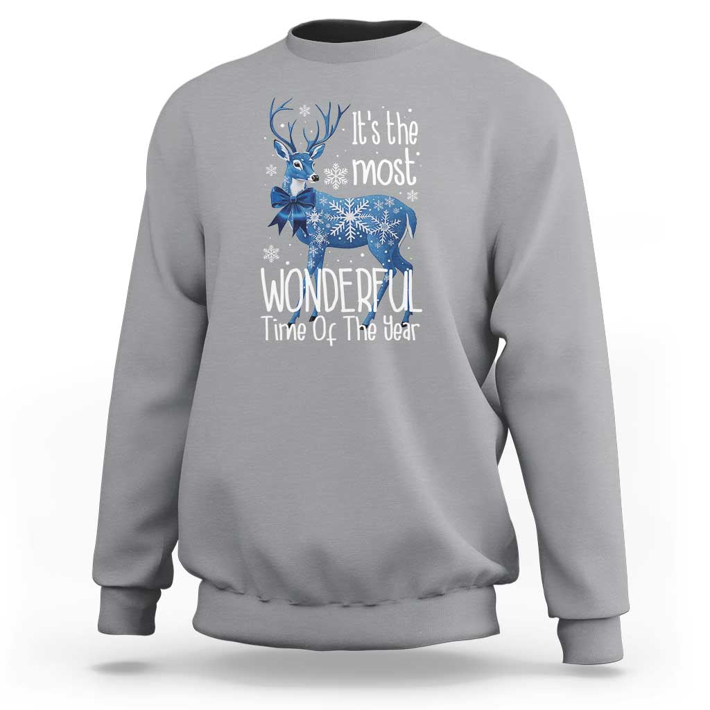 Chrismtas Reindeer Coquette Sweatshirt It's The Most Wonderful Time Of The Year - Wonder Print Shop