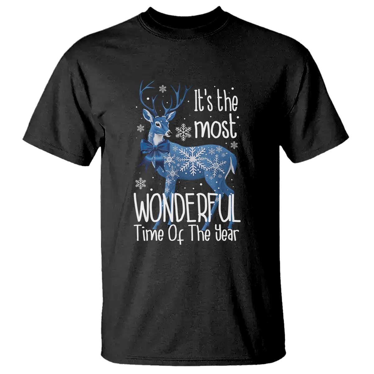 Chrismtas Reindeer Coquette T Shirt It's The Most Wonderful Time Of The Year - Wonder Print Shop
