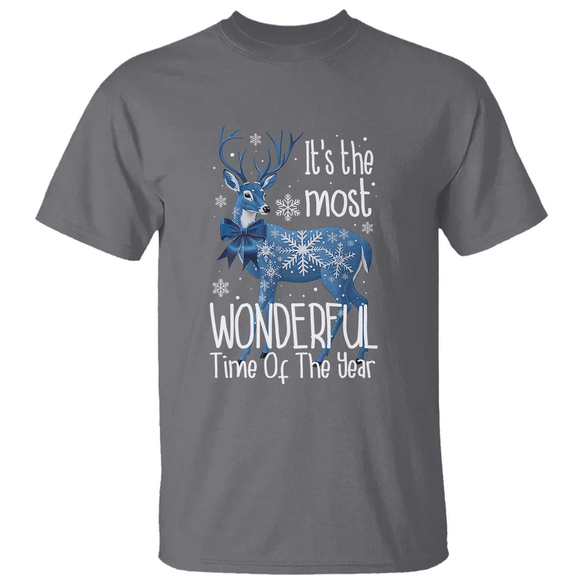 Chrismtas Reindeer Coquette T Shirt It's The Most Wonderful Time Of The Year - Wonder Print Shop