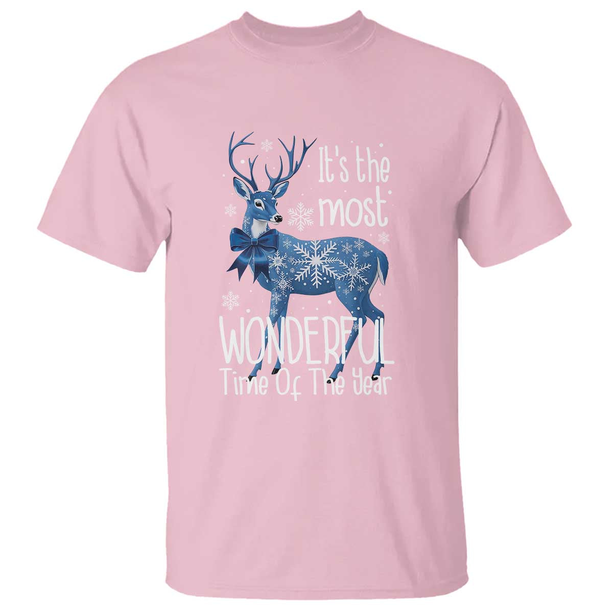 Chrismtas Reindeer Coquette T Shirt It's The Most Wonderful Time Of The Year - Wonder Print Shop