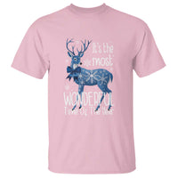 Chrismtas Reindeer Coquette T Shirt It's The Most Wonderful Time Of The Year - Wonder Print Shop