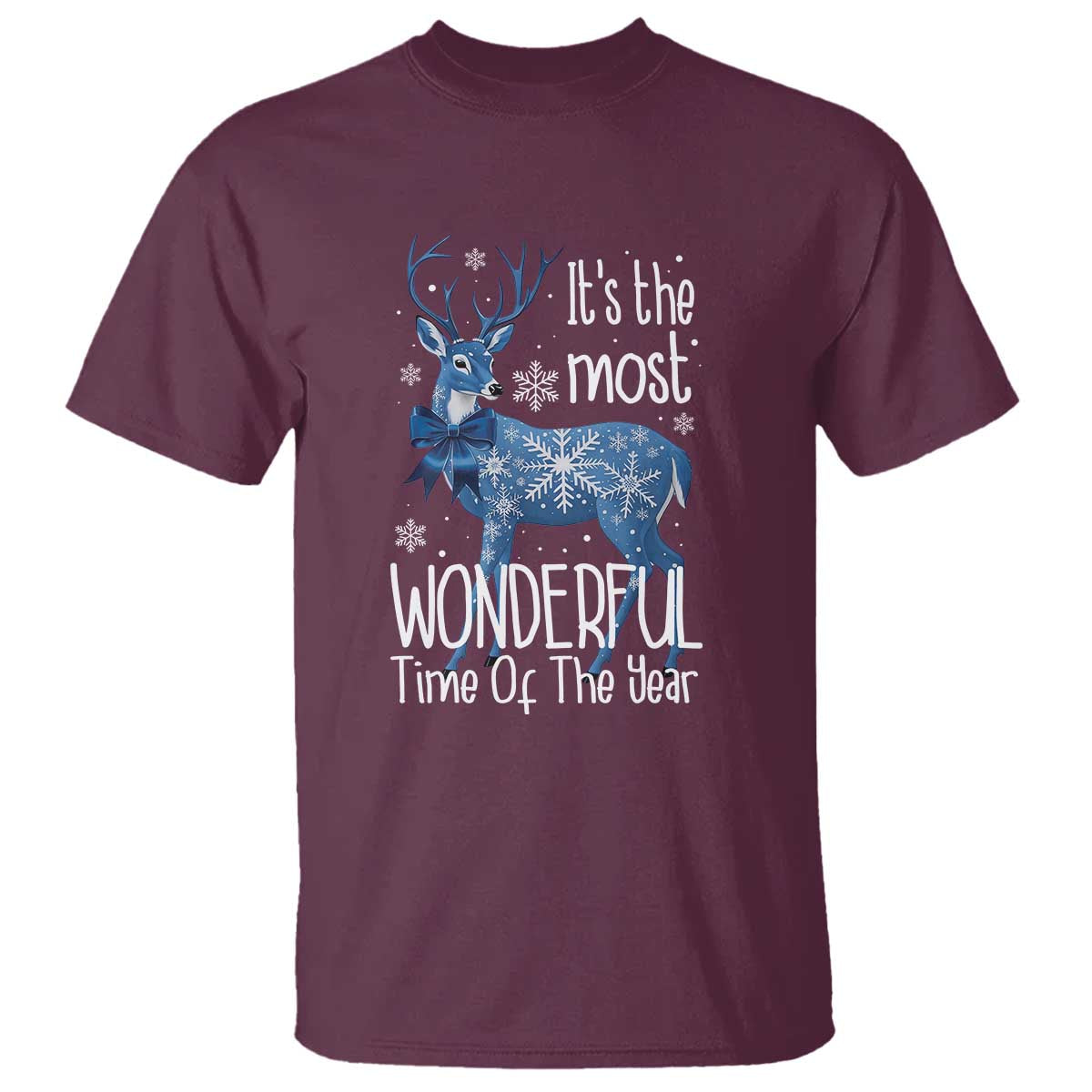 Chrismtas Reindeer Coquette T Shirt It's The Most Wonderful Time Of The Year - Wonder Print Shop