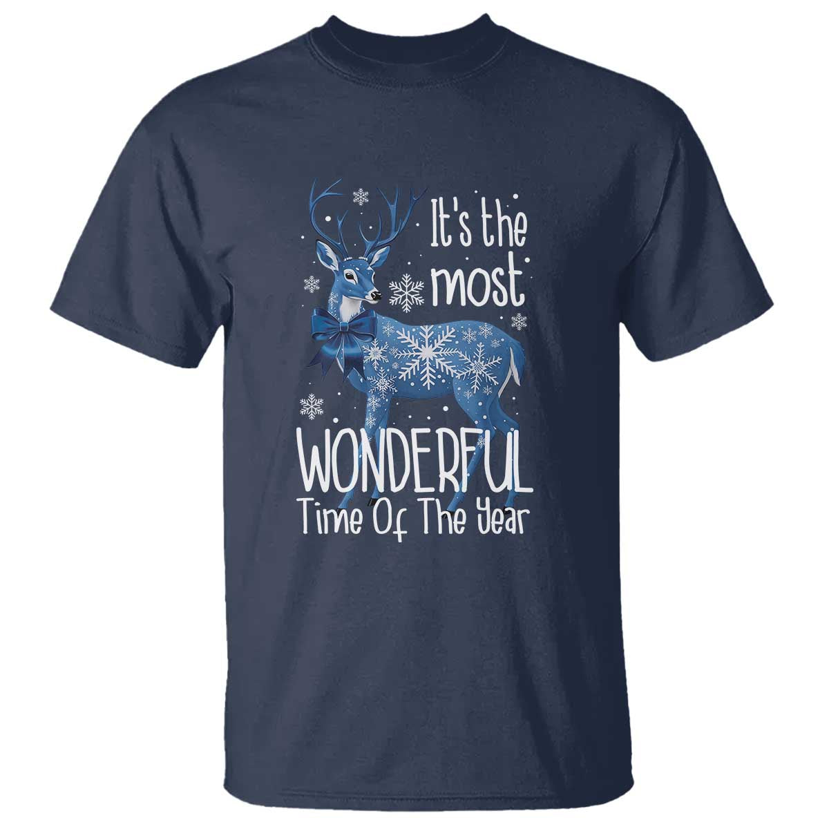 Chrismtas Reindeer Coquette T Shirt It's The Most Wonderful Time Of The Year - Wonder Print Shop